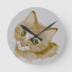 Cat Round Clock