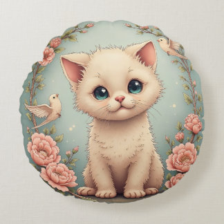 Cat Round Cushion