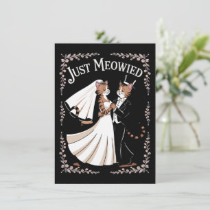 Cat Royal Wedding Funny Just Married Couples Dance Card