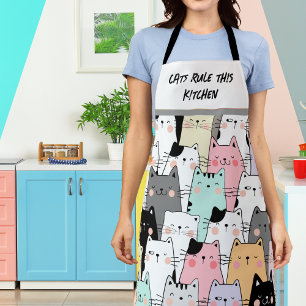 Cat rule this kitchen apron