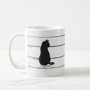 Cat Rustic Shiplap Coffee Mug