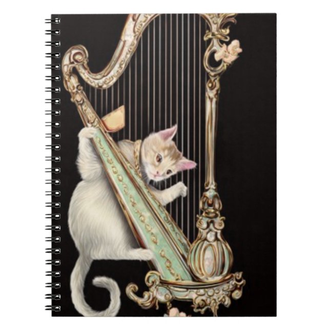 Cat’s Melody – Ornate Harp Notebook (Front)