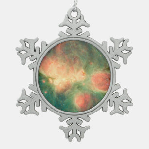 Cat’s Paw Nebula Milky Way Snowflake Pewter Christmas Ornament