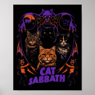 Cat Sabbath Feline Heavy Rock Band Parody Poster