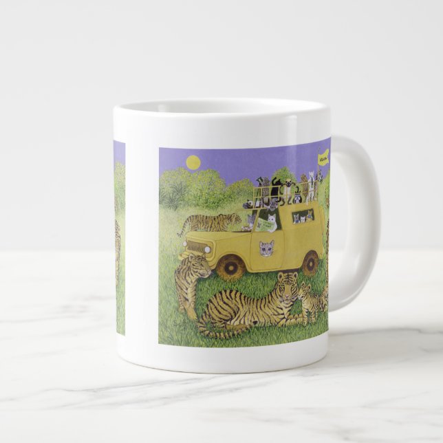 Cat Safari Large Coffee Mug (Front Right)