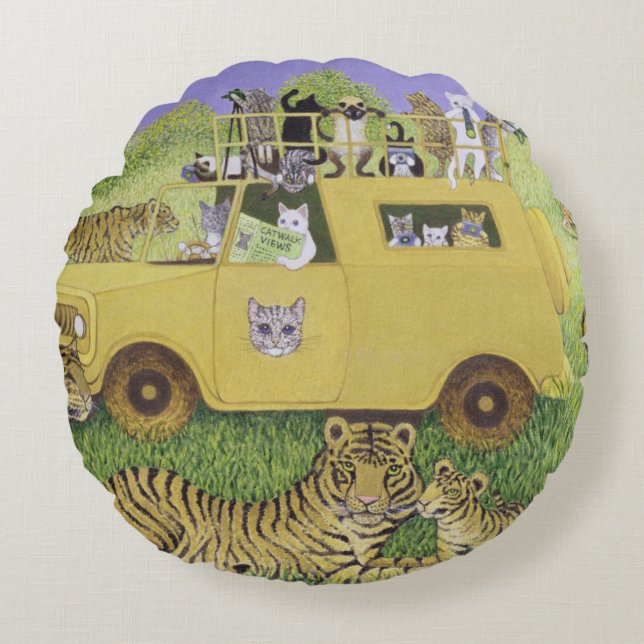 Cat Safari Round Cushion (Front)