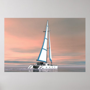 Cat sailing poster