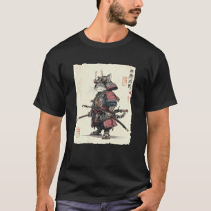 Cat Samurai Japanese Art Vintage Warrior T-Shirt
