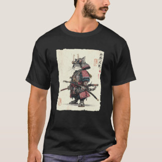 Cat Samurai Japanese Art Vintage Warrior T-Shirt