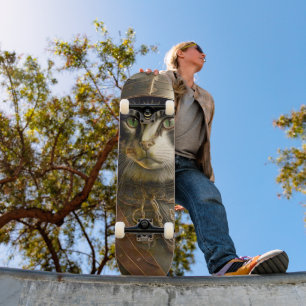 Cat Samurai. Skateboard