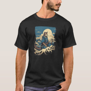 Cat Samurai & The Great Wave Enchanting Japanese T-Shirt