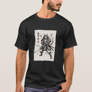 Cat Samurai Warrior Japanese Ink Art - Samurai Cat T-Shirt