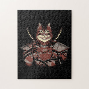 Cat Samurai Warrior Japanese Jigsaw Puzzle