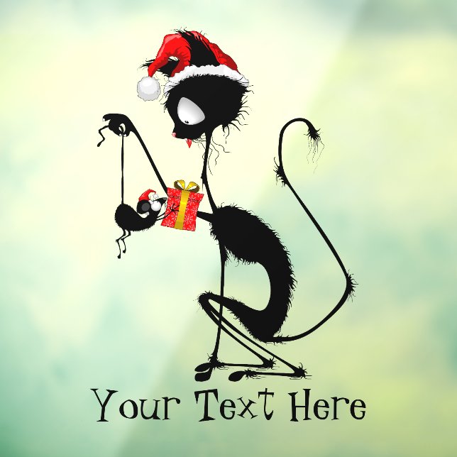 Cat Santa and Mouse with Christmas Gift  (Sheet 3)