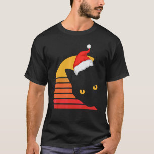 Cat Santa Christmas Retro Kitten Kitty Pet X-Mas P T-Shirt