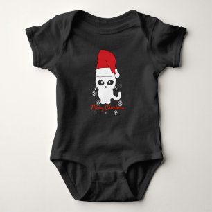 Cat Santa Claus Merry Christmas Baby Bodysuit