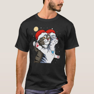 Cat Santa Hat Meme Christmas Pajama Kitten Kitty T-Shirt