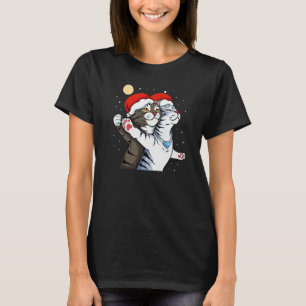 Cat Santa Hat Meme Christmas Pajama Kitten Kitty X T-Shirt