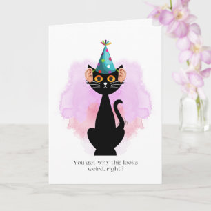 Cat Sarcastic Party Hat Cat Ears Funny Card
