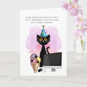 Cat Sarcastic Party Hat Cat Funny Co-Worker Card