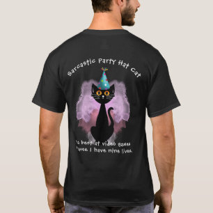 Cat Sarcastic Party Hat Cat Video Game Champ T-Shirt