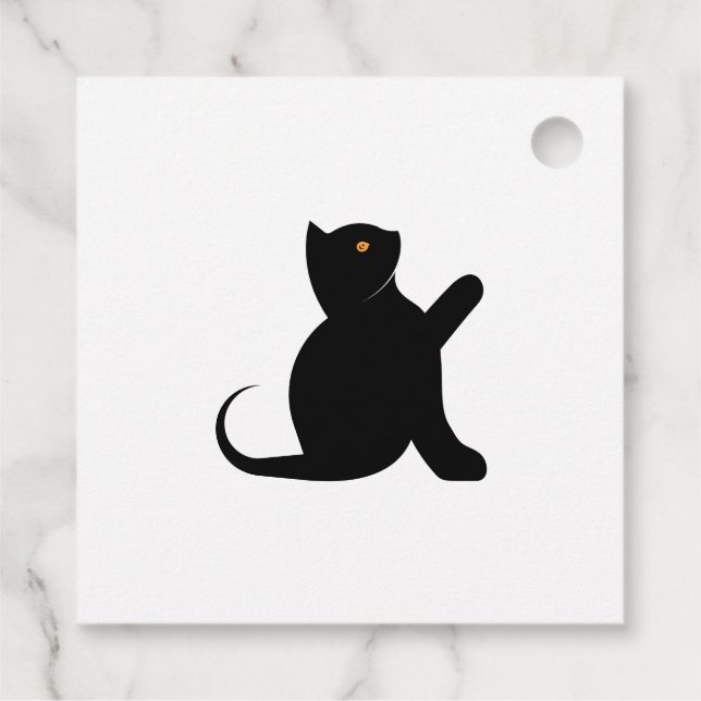 Cat Saying Hello Favour Tags (Back)