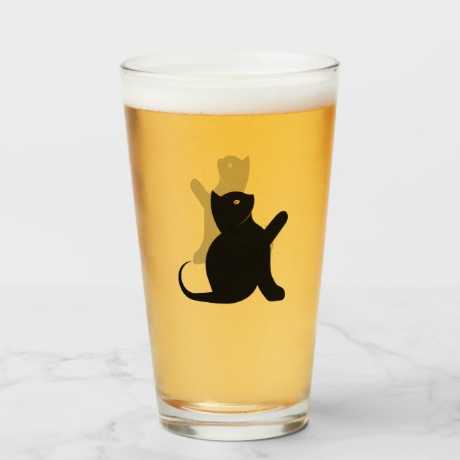 Cat Saying Hello Glass (Front Filled)