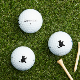 Cat Saying Hello Golf Balls