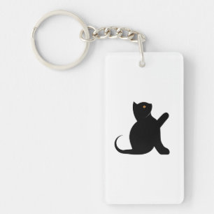 Cat Saying Hello Key Ring