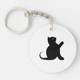 Cat Saying Hello Key Ring