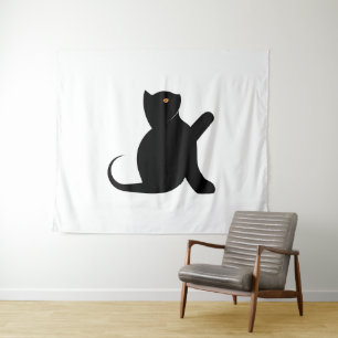 Cat Saying Hello Tapestry