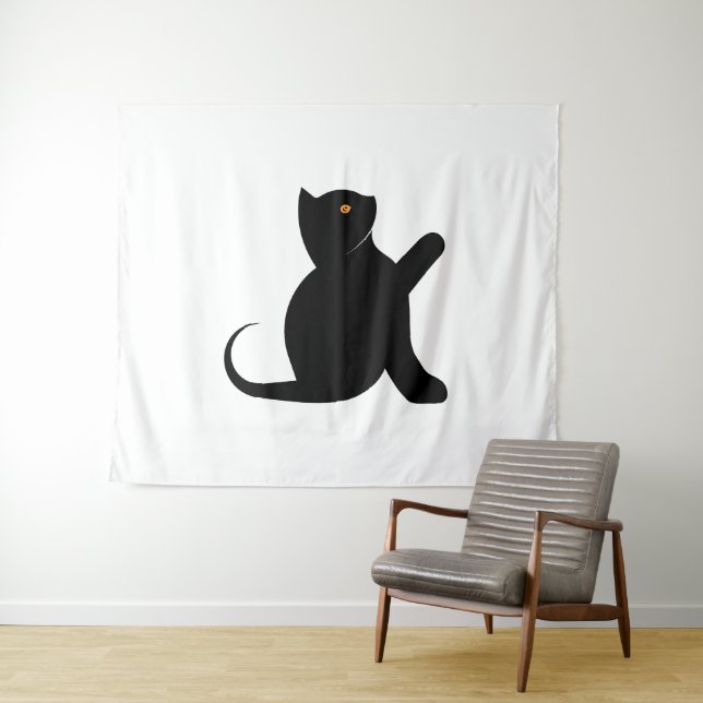 Cat Saying Hello Tapestry (In Situ (Horizontal))