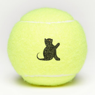 Cat Saying Hello Tennis Balls