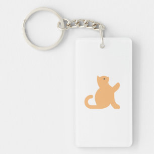 Cat Says Hello Key Ring