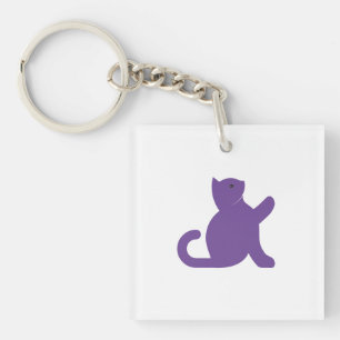 Cat Says Hello Key Ring