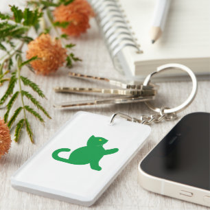 Cat Says Hello Key Ring