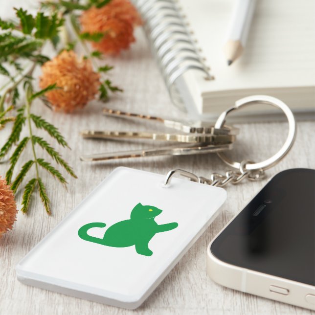 Cat Says Hello Key Ring (Front Right)