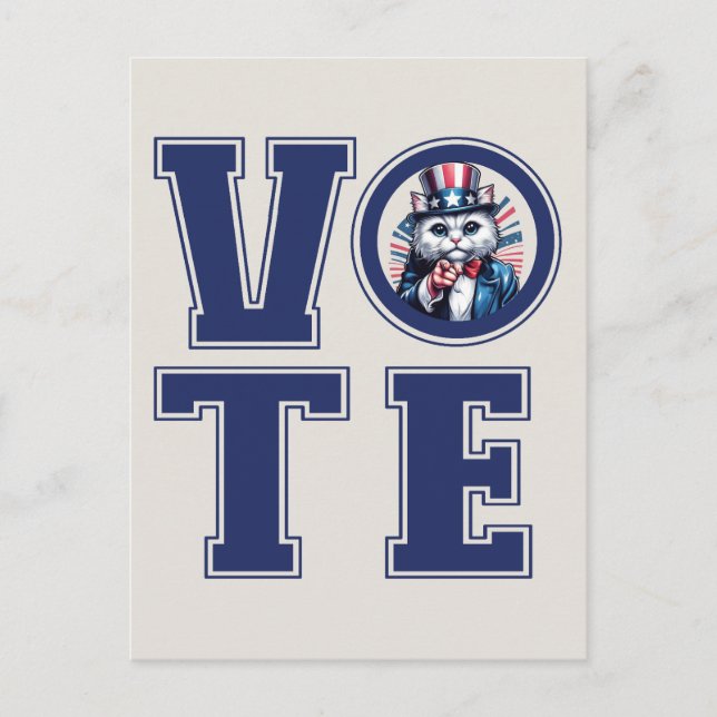 Cat Says Vote Postcard (Front)