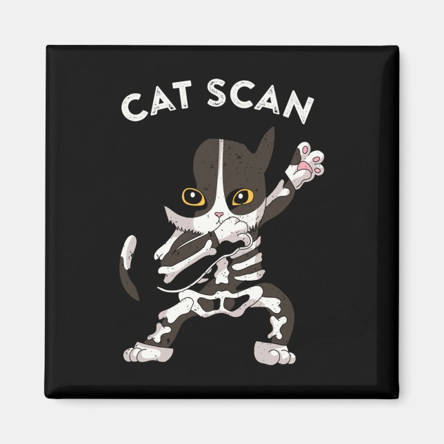 Cat Scan Ct Scan Funny Cat X-ray Pun Meme Rad Tech Magnet (Front)