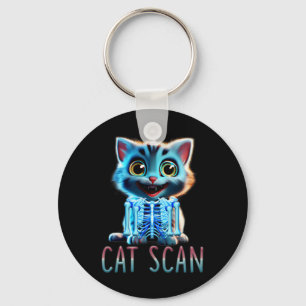 Cat Scan Ct Scan Halloween Cat X-ray Pun Meme Rad  Key Ring