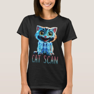 Cat Scan Ct Scan Halloween Cat X-ray Pun Meme Rad  T-Shirt