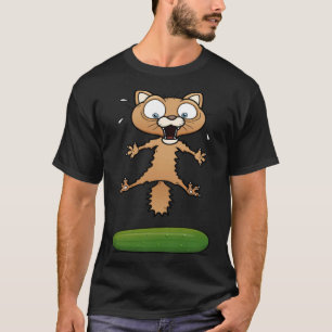 Cat Scared of Cucumber  Kitty Cat T-Shirt