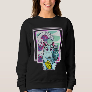 Cat Sci Fi Vapour Wave Design For All Ages Sweatshirt