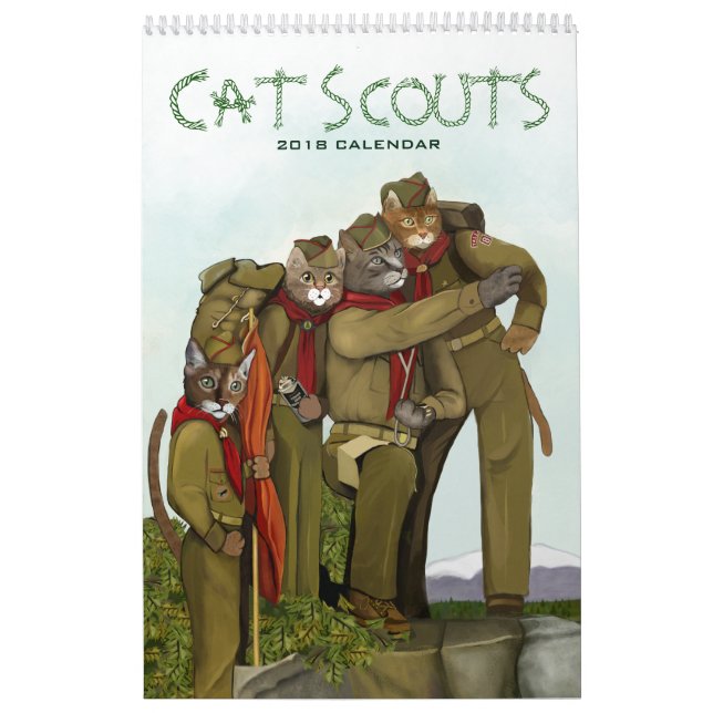 Cat Scouts 2018 Cute Camping Cats Calendar (Cover)