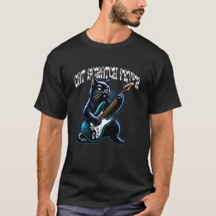 Cat Scratch Fever Cat Playing Guitar Rock and Roll T-Shirt
