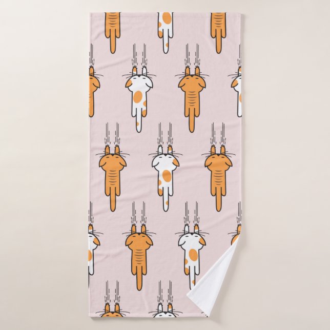 Cat scratch seamless pattern bath towel (Bath Towel)