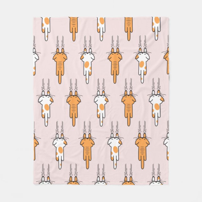 Cat scratch seamless pattern fleece blanket (Front)