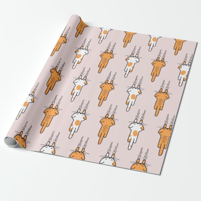 Cat scratch seamless pattern wrapping paper (Unrolled)