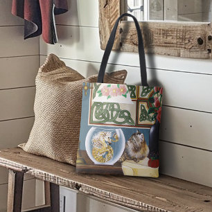 Cat Sea Horse Fantasy Tote Bag