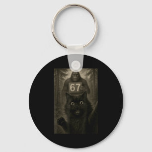 Cat Selfie 67 Meme Six Seven Funny Bigfoot Key Ring